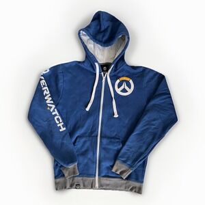 Overwatch Video Game Promo Jinx Full Zip M Hoodie Sweatshirt Blue Sleeve Print